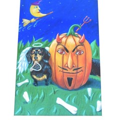 Rebecca Tiano Photograph Matted Signed On Back Pumpkin Daschund Halloween