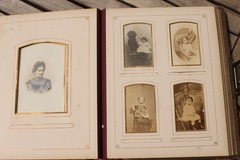 Antique Photo Album 63 Sepia Portrait Photos Women Family Rabin France 1888