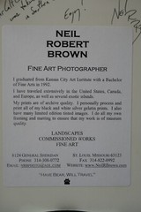 Neil R Brown “Lower Calt Creek Falls” Art Photograph Print Signed