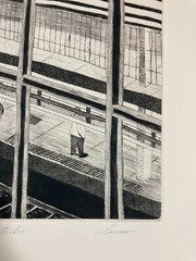 LEONARD SUSSMAN Signed NEW YORK CITY SUBWAY 1977 GELATIN SILVER PRINT & ETCHING
