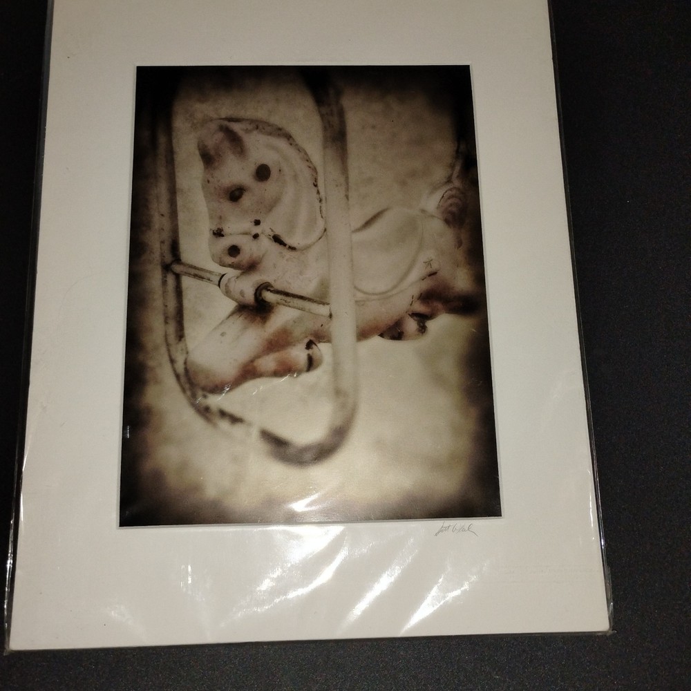 Custom Matted Photography by Scott Wheeler. Blk/White Rocking Horse