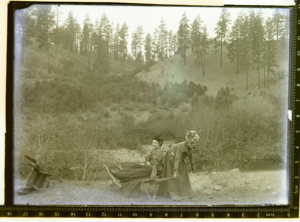 Antique Photograph Glass Negative Ladies Having Fun Posing for Photo @ 1915