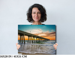 Coastal Awakening: Wrightsville Beach Jonnie Mercers Fishing Pier Metal Wall Art