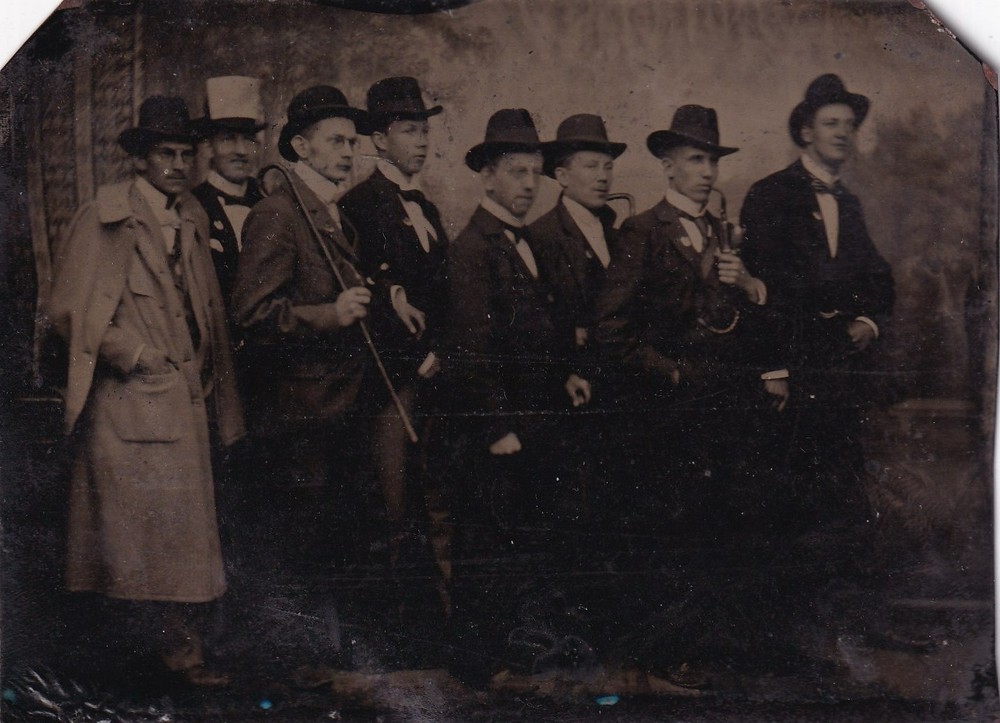 Larger Ferrotype / Tintype – Men’s Group – Circa 1900