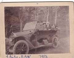 Photo on Cardboard – People in Automobile – 1912