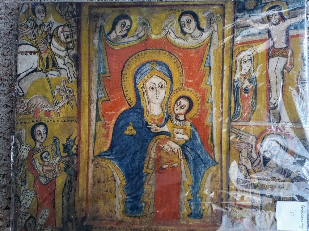 Ethiopian religious/traditional art photo on canvas, 16×22