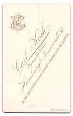 Photograph Carl Koch, Hamburg, Neuerwall 30, portrait of an elegantly dressed