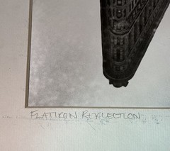 Flatiron Building Reflection NYC Signed Photograph Aki Davis Black White