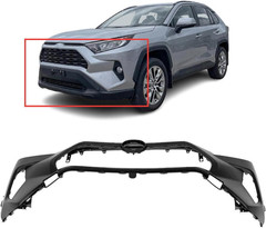 Compatible with Front Bumper Cover 2019-2024 Toyota RAV4 Hybrid LE XLE XSE. W/To