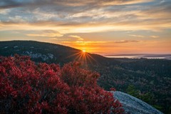 SunStar Sunset, Acadia, like Ansel Adams mountains autumn Fine Art Photography