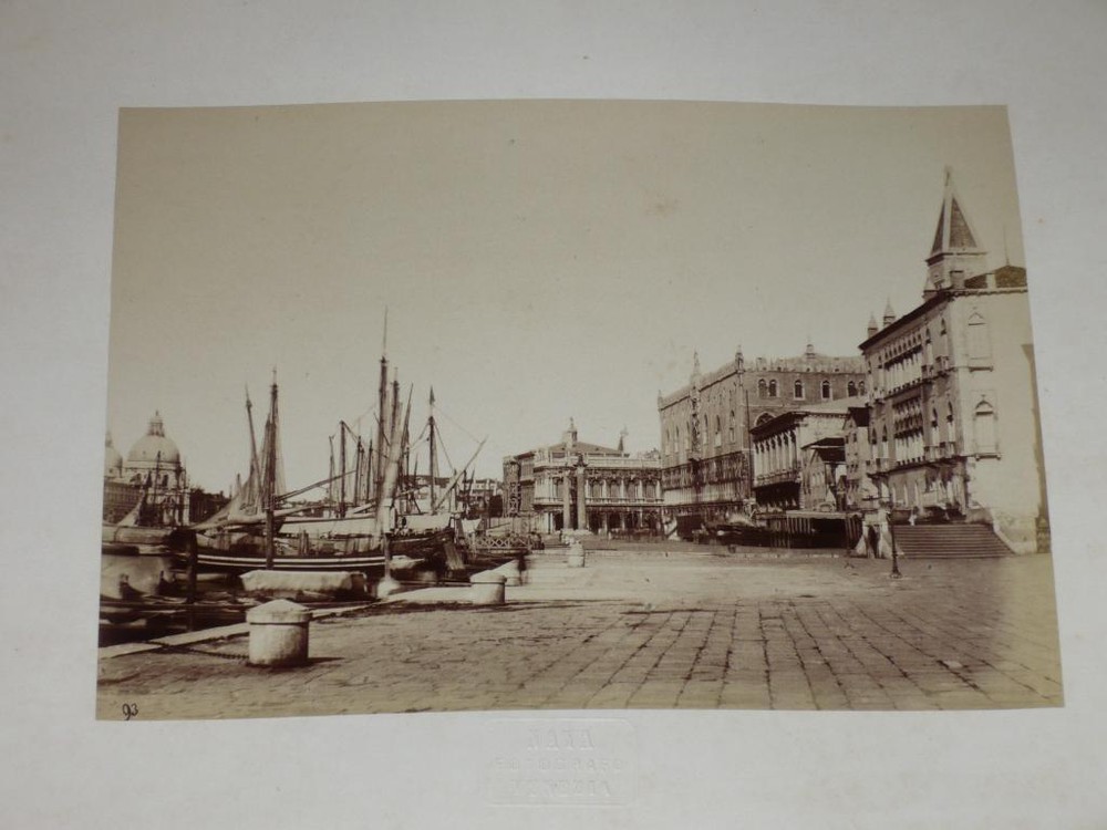 Naya / Venice Venezia 1870 Riva Degli Schiavoni Vintage Albumen Print Photo