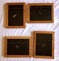 Lot4 Framed Black & White Flower Photos Tulip Rose Bleeding Heart Columbine 6×8″