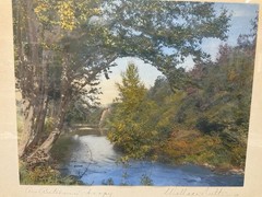 Signed Wallace Nutting 1921 «An Autumn Canopy» Hand Colored Photo ~ Framed