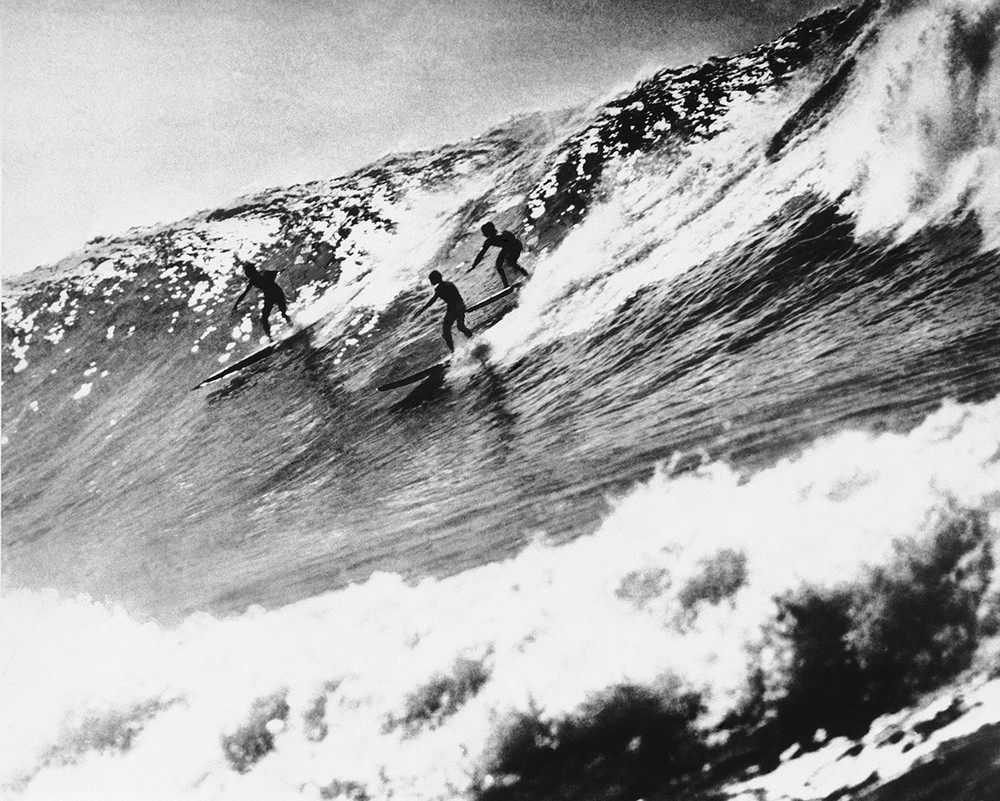 Surfing Vintage Art Print Poster For Glass Frame Black White long Boards