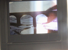 Photo Negative Slide Bridge Sun Light Play Vintage AW