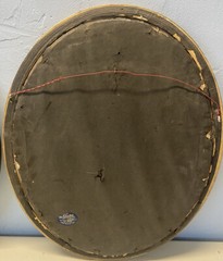 Vintage Large Oval Frame 15×18 Cupid Awake + Cupid Sleeping Photographic Images