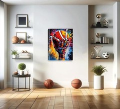 Framed Basketball Wall Art Prints,Color Graffiti Basketball Art Prints,Basket…
