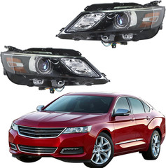 Driver Side and Passenger Side Headlights Assembly Halogen Replacement for Impal