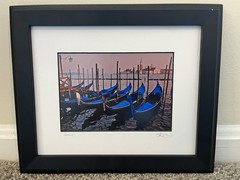 Travel Photography – Gondolas At Sunset In Venice, Italy Print