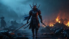 Digital Image Picture Photo Wallpaper Background – Dark Samurai Warrior Battle