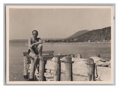 Gardasee Italien 1938 – Mann in Badehose – Reise Freizeit – Altes Foto 1930er