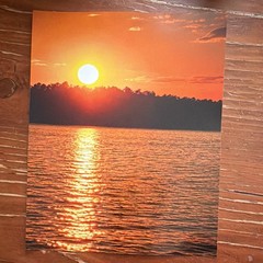 Color Photograph Print Sunset Over Water Seascape Portrait Landscape Nature
