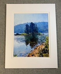 Mountain Lake Digital Watercolor Original Photograph 8 X 10 Mat 11 X 14 Signed