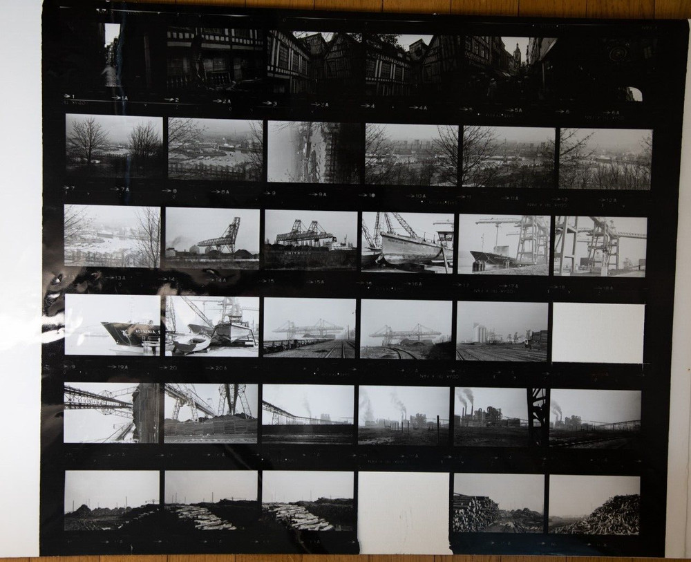 Photo Print Large Contact Sheet 1980 Various Views Normandy 40X50cm