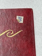 Mid‑Century Red Scrap Book • Gold Embossed Cover • Blank Beige Pages • 79¢ Label
