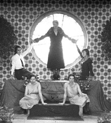 vintage fine art glass negative, modern women in church, actress, unusual, 1930