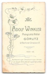 Photography Adolf Winkler, Görlitz, Berlinerstr. 12, Portrait of a Lady with Spi