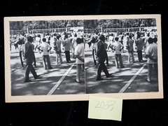 Chinatown NYC Park 9/1985 by Johnson silver print 3D Stereoview