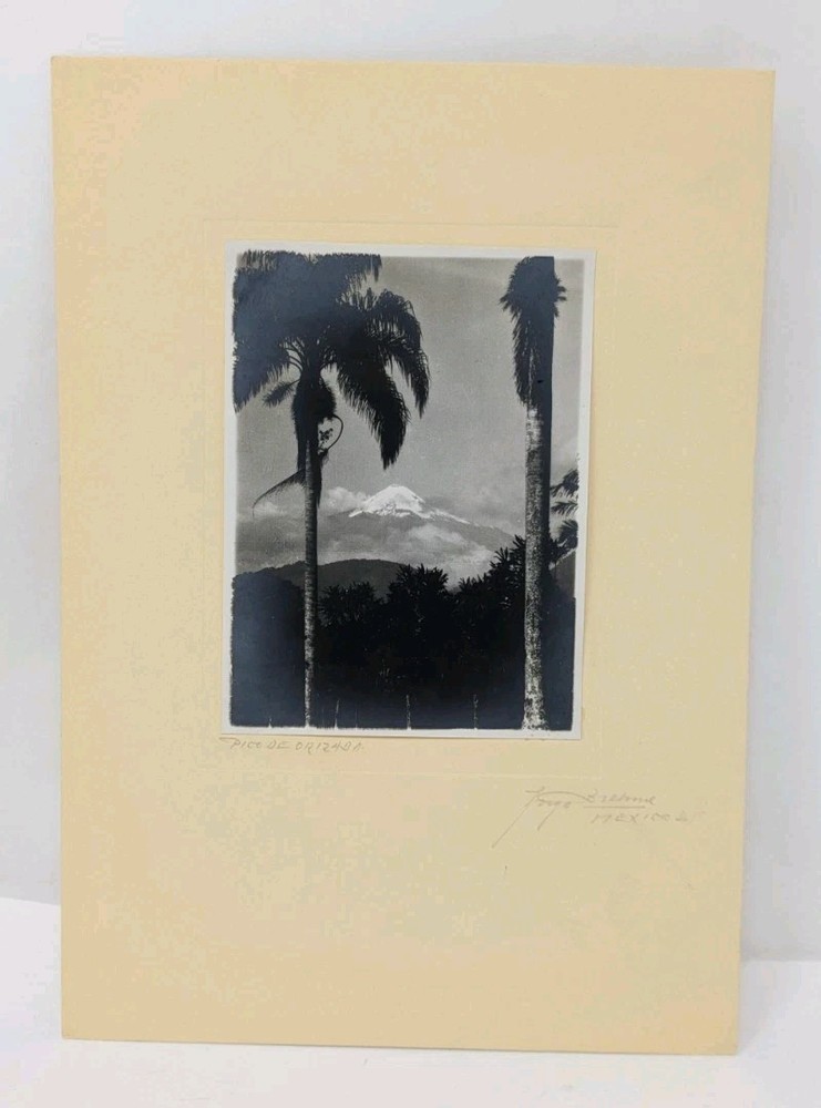 Hugo Brehme Photo Pico De Orizaba Mexico Black & White Fine Art Hand Signed