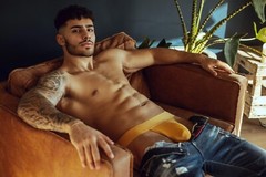 [H171] Handsome Man Cute Male Model Showing Off Body Physique Art Photography
