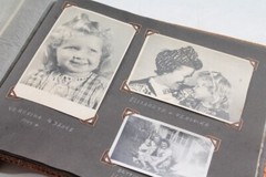 Old Photo Album with BW Photos Pictures Vintage Family Military Collector