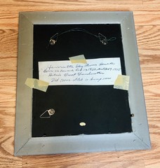 Lot 2 Vintage Gold Framed Black White Portrait Photographs Hand Painted Flowers