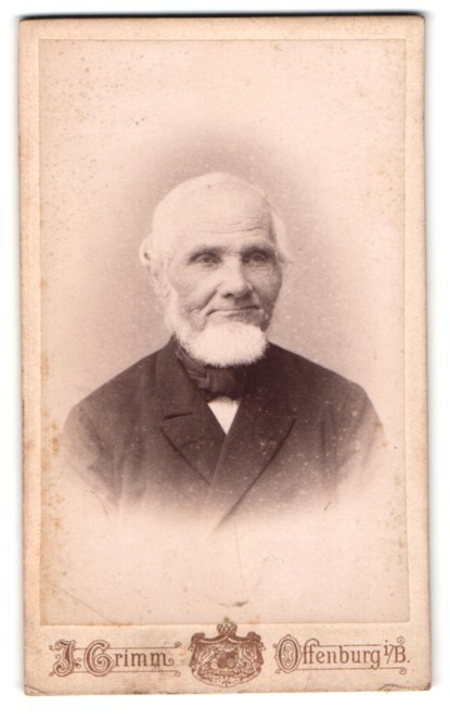 Photograph J. Grimm, Offenburg, portrait of an elderly man CDV/cabinet photo