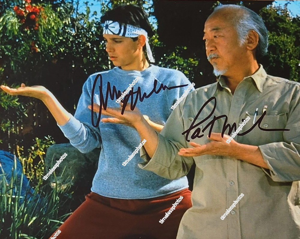 PAT MORITA & RALPH MACCHIO SIGNED REPRINT KARATE KID ACTORS 8″x10″ Photograph