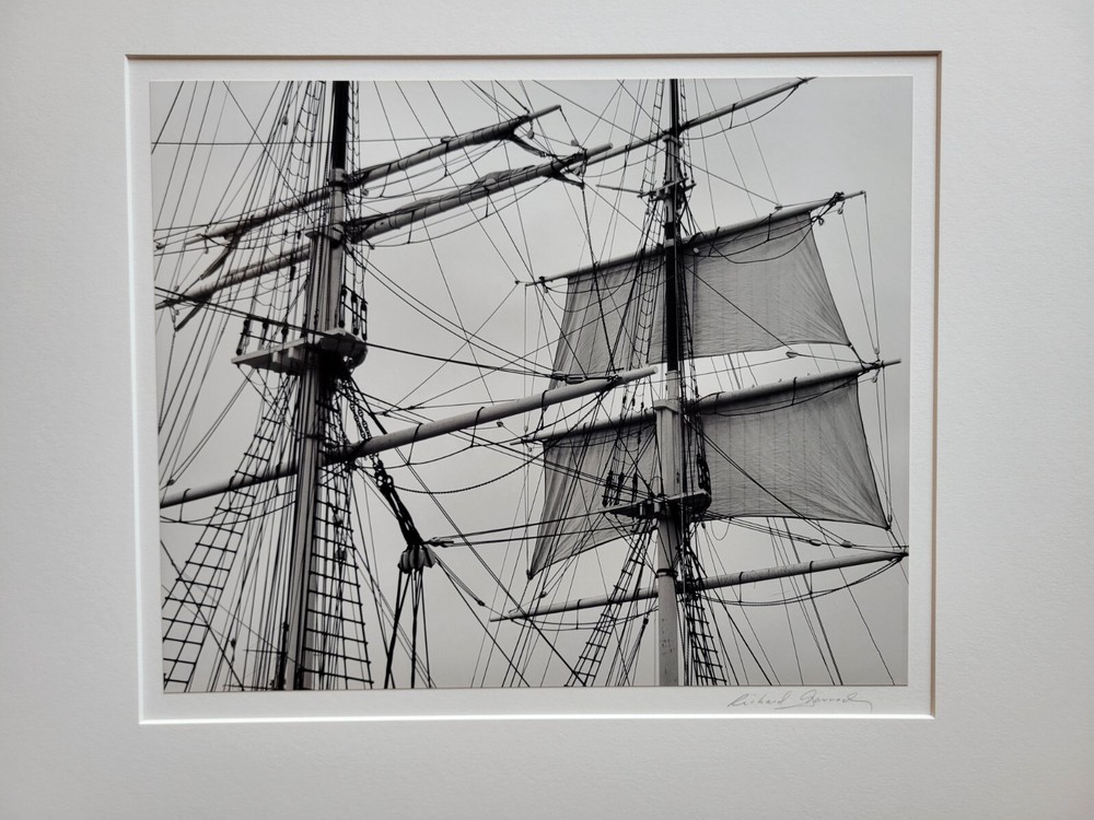 Richard Garrod, silver gelatin, black and white photograph, Mystic Harbor