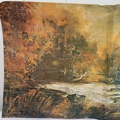 Vintage Art Treasures The Pond Nature Lithograph on Canvas Unframed 17.5 X 12