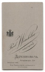 Photograph Paul Winkler, Altenburg / S.-A., Amalienstr. 5b, Portrait Dark Hair