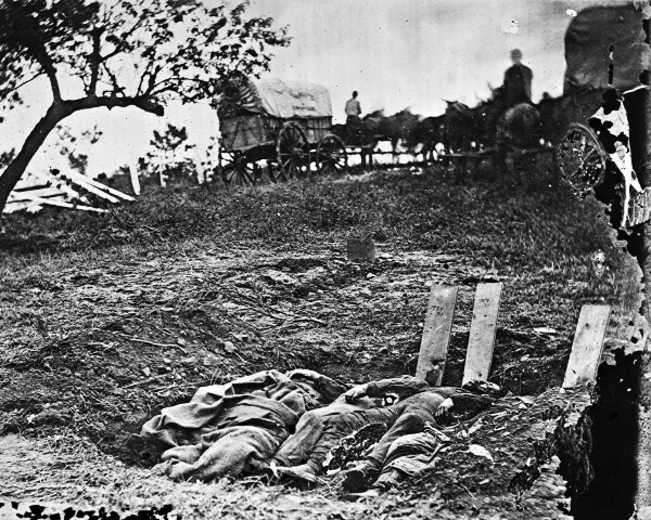 New Civil War Photo: Dead in Unfinished Graves, Battle of Gettysburg – 6 Sizes!