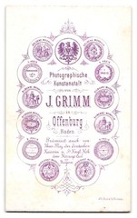 Photograph J. Grimm, Offenburg, portrait of a woman in profile CDV/cabinet photo