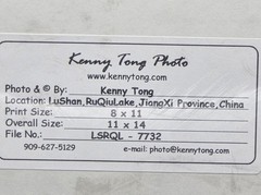 LuShan Ruqui Lake Jiangxi Province China Signed Kenny Tong Photo Print