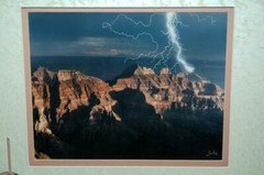 Grand Canyon & Lightning Signed Photograph C1970 10×8″ Framed 18×16″