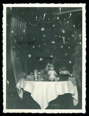 Christmas 1934 – gifts toys Christmas tree – 1930s – photo 9×12 cm