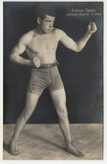 13.5×8.5cm Barite Photo Boxer Erminio Spalla Heavyweight Italy Signed