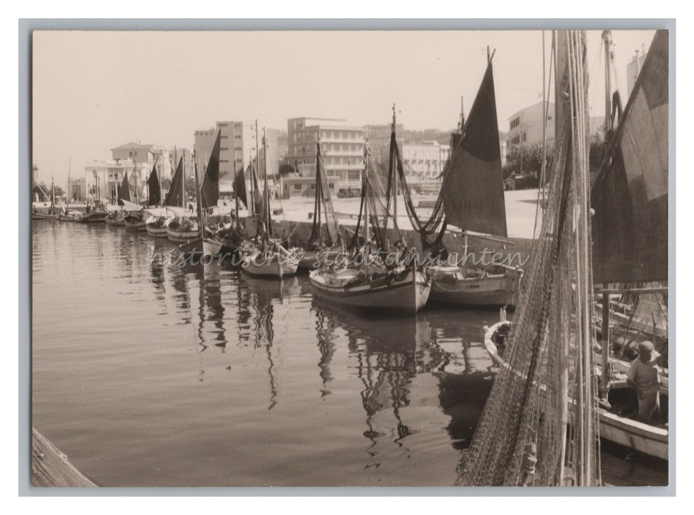 Gabicce Mare Italien Adria 1961 – Hafen Fischerboote – Altes Foto 1960er