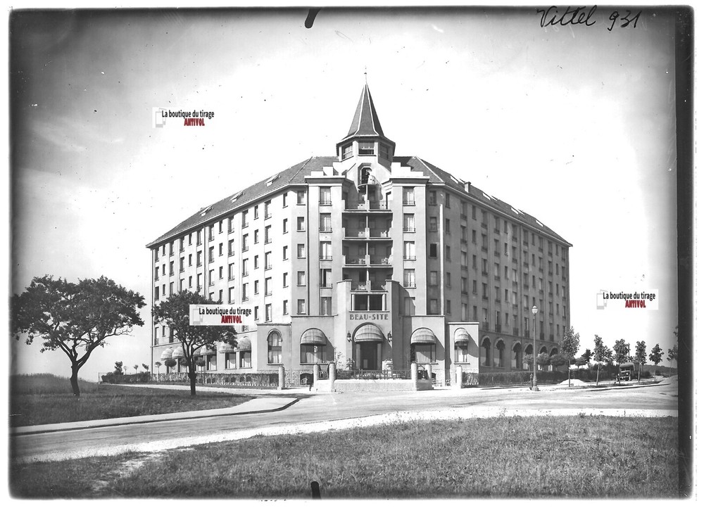 Glass Photo Positive Black and White 13×18 cm Vittel Vosges Beau-Site Hotel