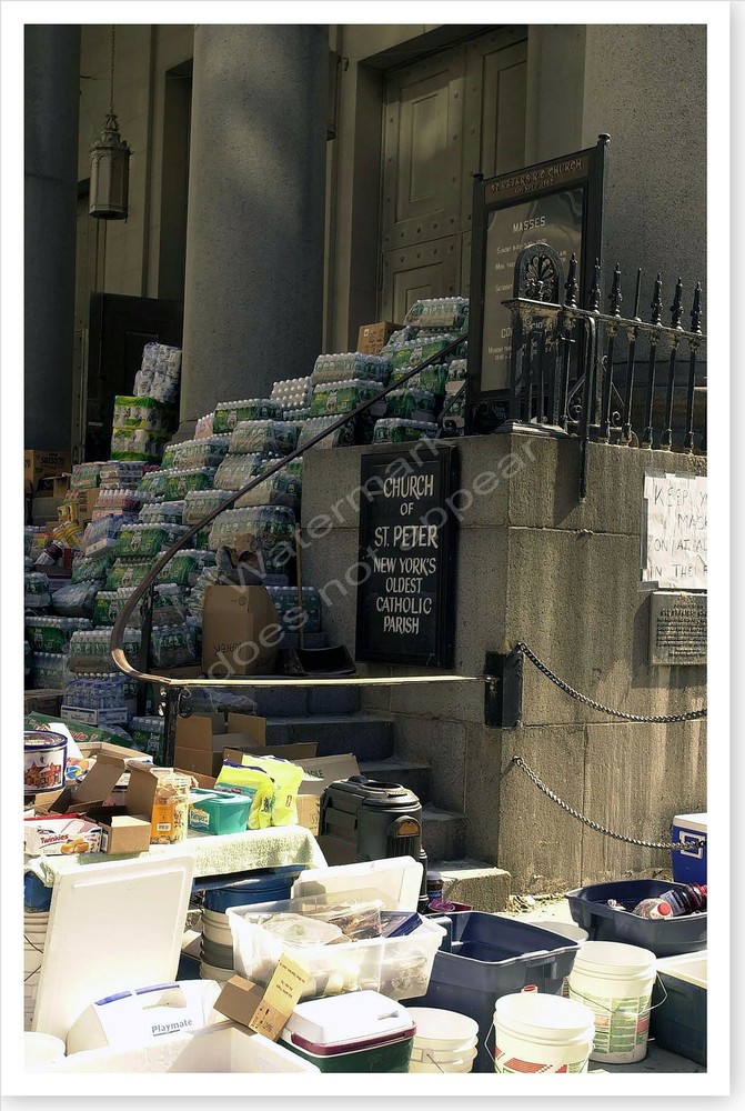 9/11 World Trade Center Supplies At St Peters Church Silver Halide Photo